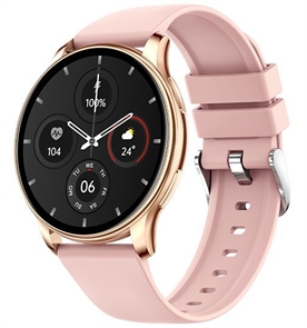 (1032311) Смарт-часы  BQ Watch 1.4 Gold+Pink Wristband (Сенсорный 1.32", LCD, 360 х 360, Акселерометр, Измерение пульса, Отслеживание сна, монитор сердечного ритма, шагомера. Совместимость: Android 5.0, iOS 8.0 и выше, Вибровызов, Уведомление, Будиль