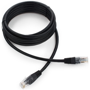 (1032881) Патч-корд UTP Cablexpert кат.5e, 20м, литой, многожильный (черный) PP12-20M/BK