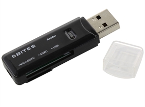 (1032907) Устройство ч/з карт памяти 5bites RE3-200BK USB3.0 / SD / TF / USB PLUG / BLACK