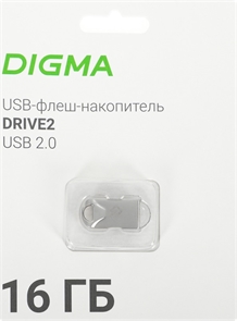 (1033108) Флеш Диск Digma 16Gb DRIVE2 DGFUM016A20SR USB2.0 серебристый