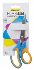 (1033539) Ножницы Silwerhof Mode универсальные 165мм ручки с резиновой вставкой асим.
