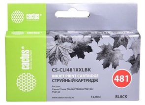 (1034025) Картридж струйный Cactus CS-CLI481XXLBK черный (12мл) для Canon Pixma TR7540/TR8540/TS6140/TS8140