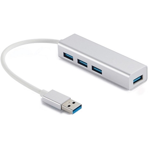 (1034139) Концентратор USB 3.0 Gembird UHB-C464, 4 порта, алюминиевый корпус, кабель 17см, серый