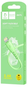 (1034749) USB кабель Denmen D07L на Lightning 2.4A 1м зеленый