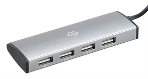 (1035330) Разветвитель USB-C Digma HUB-4U2.0-UC-DS 4порт. серебристый