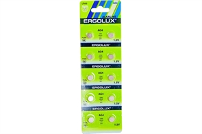 (1035721) Ergolux AG 4  BL-10 (AG4-BP10, LR66 /LR626 /177 /377 батарейка для часов) (10 шт. в уп-ке)