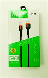 (1036054) USB кабель Denmen D40L на Lightning 3.6A 1м зеленый