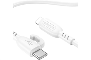 (1037914) USB кабель BOROFONE BX91 Symbol Lightning 8-pin, 2.4А, 1м, PVC (белый)
