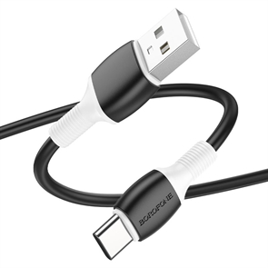 (1037911) USB кабель BOROFONE BX84 Rice Type-C, 3А, 1м, PVC (черный)