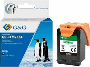 (1037786) Картридж струйный G&G GG-3YM75AE 653 черный (6мл) для HP DeskJet Plus Ink Advantage 6075/6475