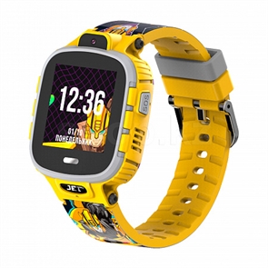 (1027033) Смарт-часы Jet Kid Transformers 1.44" TFT желтый/серый (BUMBLEBEE)