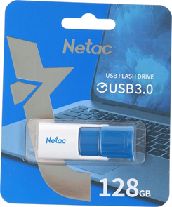 (1038163) Флеш Диск Netac 128GB U182 NT03U182N-128G-30BL USB3.0 синий/белый