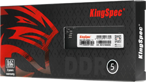(1038183) Память DDR5 8GB 4800MHz Kingspec KS4800D5P11008G RTL PC5-38400 CL40 DIMM 288-pin 1.1В single rank RT