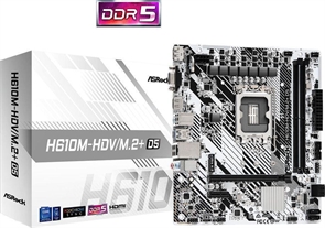 (1038211) Материнская плата Asrock H610M-HDV/M.2+ D5 Soc-1700 Intel H610 2xDDR5 mATX AC`97 8ch(7.1) GbLAN+VGA+