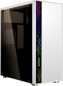 (1038226) Корпус Ginzzu A390  White Window RGB подсветка 1*USB 3.0, 2*USB 2.0, AU
