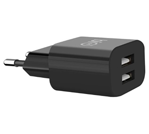 (1039068) Bion Сетевое Зарядное Устройство, 2*USB-A, 10 Вт, черный [BXP-ADP-2A-10B]