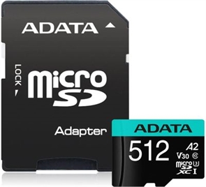 (1039094) Флеш карта microSDXC 512GB A-Data AUSDX512GUI3V30SA2-RA1 Premier Pro + adapter