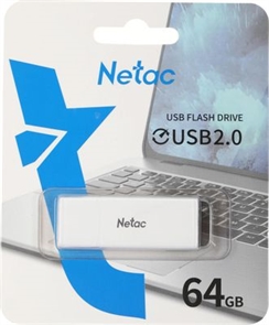 (1041094) Флеш Диск Netac 64GB U185 NT03U185N-064G-20WH USB2.0 белый NT03U185N-064G-20WH-1