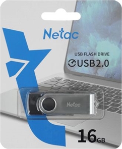(1041092) Флеш Диск Netac 16GB U505 NT03U505N-016G-20BK USB2.0 черный/серебристый NT03U505N-016G-20BK