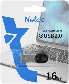 (1041091) Флеш Диск Netac 16GB UM2 NT03UM2N-016G-20BK USB2.0 серебристый/черный NT03UM2N-016G-20BK