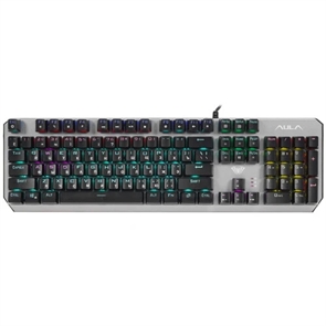 (1041654) Клавиатуры AULA F2066-II Gray-Black Blue Switches Механическая, алюминий/пластик, скроллер+1 доп кнопка, мультимедийные кнопки (совмещенные с F*), Разноцветная, радужная подсветка кнопок и символов (световые эффекты), глубина нажатия 4мм, к AULA F2066-II Gray-Black Blue Switches