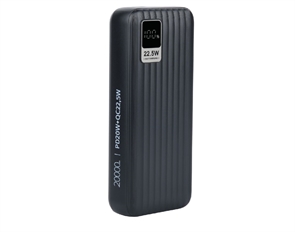 (1040821) Perfeo Powerbank WATERFALL 20000 mAh/LED дисплей/PD + QC 3.0/Type-C/2 USB/Выход: 5A, max 22.5WBlack (PF_E1471) PF_E1471