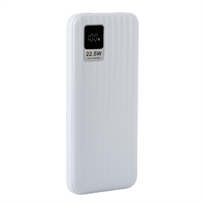 (1040820) Perfeo Powerbank WATERFALL 10000 mAh/LED дисплей/PD + QC 3.0/Type-C/2 USB/Выход: 5A, max 22.5WWhite (PF_E1468) PF_E1468
