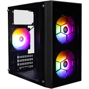 (1042058) Корпус 1STPLAYER FIREBASE X1 Black / mATX / 3x120mm FRGB fans / X1-BK-3F1 X1-BK-3F1
