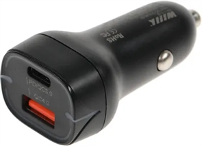 (1042093) Автомобильное зар./устр. Wiiix UCC-7-2-08 50W 3A+2A (PD+QC) USB-C/USB-A универсальное черный UCC-7-2-08