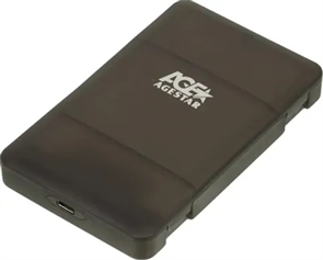1042445 Внешний корпус USB 3.0 для 2.5" HDD/SSD AgeStar, порт Type-C, SATA III, пластик, черный 3UBCP3C (BLACK)