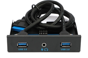 1042482 Планка USB 3.0 на переднюю панель 3.5" Gembird, 2 порта USB и 1 порт HD audio FP3.5-USB3-2A-HDA