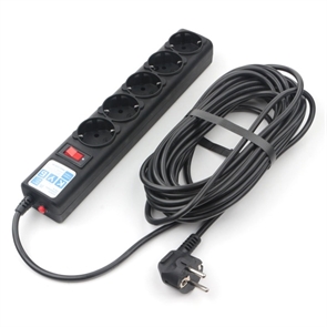 1042514 Фильтр-удлинитель Power Cube 1,9 м 5 розеток (черный графит) 10А/2,2кВт SPG5-C2