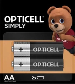 (1042163) Батарея Opticell Simply AA отрывной блистер AA (2шт) блистер 5050001 *DURACELL 5050001