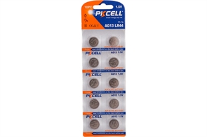 1042529 Щелочной/алкалиновый элемент питания PKCELL AG13-10B тип - LR44(AG13) 10 шт в блистере AG13-10B