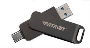 (1042764) Флеш Диск Patriot 128Gb Rage R550 USB 3.2 Gen 1 Swing Type-A+C <PE128GR550DSAD> black PE128GR550DSAD