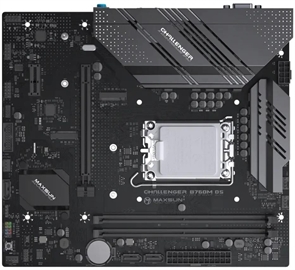 (1042867) MAXSUN MS-Challenger B760M D5 (Socket 1700, mATX, 2*DDR5(96Gb), VGA/HDMI, 3*SATA3, 2*M.2, 1xPCI-E x16 /1xPCI-E x1, 2*USB 2.0,  4*USB 3.2 Gen1 , LAN 1*1G,  RTL) MS-Challenger B760M D5