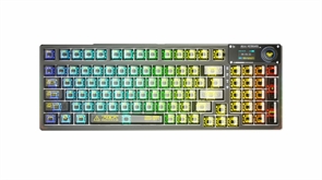 (1042596) Механическая клавиатура AULA F98ProКоличество клавиш: 95, Интерфейс заряда/проводного подключения: Type-C, Варианты подключения: Проводное, Bluetooth, 2.4 Гц (передатчик входит в комплект), RGB подсветка AULA F98Pro