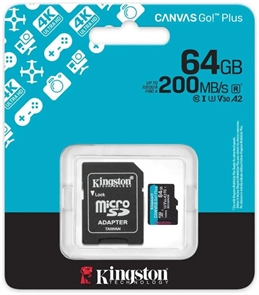(1043328) Флеш карта microSDXC 64GB  Kingston <SDCG4/64GB> Class10 UHS-I Go Plus G4 200R V30 с адапт SDCG4/64GB