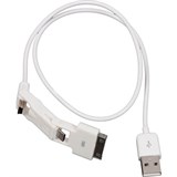 (1001822) Кабель MiniUSB + Micro USB + Apple 30pin 3 in 1 white
