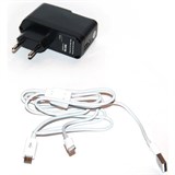 (1001781) Зарядное ус-во (с кабелями) microUSB/Apple Lightning для цифр технки 2А от сети KS-is Jich (KS-206) KS-206
