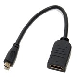 (107069)  Переходник HDMI (F) -> micro HDMI (M), v1.4b,  0,15m, позолоченные контакты, 5bites (BC-HDM2AF)