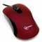 (1012228) Мышь Gembird MOP-400-R, USB, красный, бесшумный клик, 2 кнопки+колесо кнопка, 1000 DPI,  soft-touch, кабель 1.45м, блистер - фото 20811