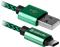 (1025583) Кабель USB USB09-03T PRO USB2.0 Зеленый, AM-Type-C, 1m, 2.1A DEFENDER - фото 34270