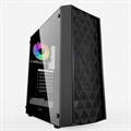(1029651) Корпус Powercase CMDM-L1 Корпус Diamond Mesh LED, Tempered Glass, 1x 120mm 5-color fan, чёрный, ATX  (CMDM-L1) - фото 39205