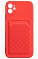 (1030970) Накладка NNDM силиконовая плетеная с кардхолдером для Apple iPhone 11 красная - фото 41365