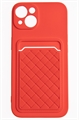 (1030980) Накладка NNDM силиконовая плетеная с кардхолдером для Apple iPhone 13 красная - фото 41375