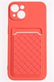 (1030981) Накладка NNDM силиконовая плетеная с кардхолдером для Apple iPhone 13 розовая - фото 41376