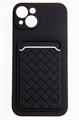 (1030983) Накладка NNDM силиконовая плетеная с кардхолдером для Apple iPhone 13 черная - фото 41378