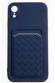 (1030985) Накладка NNDM силиконовая плетеная с кардхолдером для Apple iPhone XR синяя - фото 41380