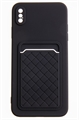 (1030988) Накладка NNDM силиконовая плетеная с кардхолдером для Apple iPhone XS Max черная - фото 41383